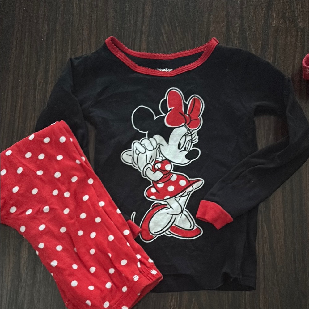 Disney Black and Red Pajama Set with Minnie Mouse Design